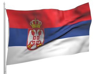 Fototapeta premium Flying Flag of Serbia - All Countries