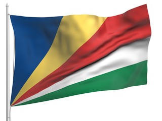 Flying Flag of Seychelles - All Countries