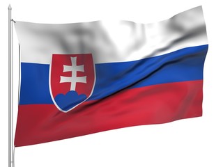 Flying Flag of Slovakia - All Countries