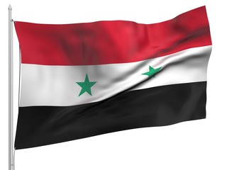Flying Flag of Syria - All Countries