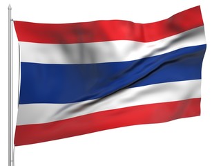 Flying Flag of Thailand - All Countries
