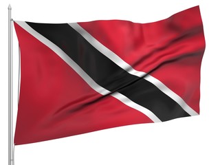 Flying Flag of Trinidad and Tobago - All Countries