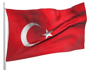 Flying Flag of Turkey - All Countries