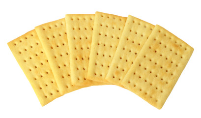 Six tasty cheese cookies completely isolated