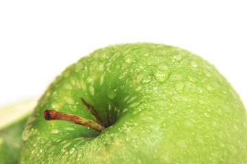 grüner Apfel - Wassertropfen