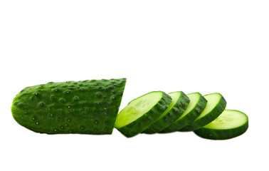 Fresh cucumber with slices