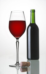 red wine on the table