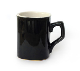 Black coffee cup isolated on white background