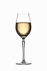 white whine elegant glass isolated