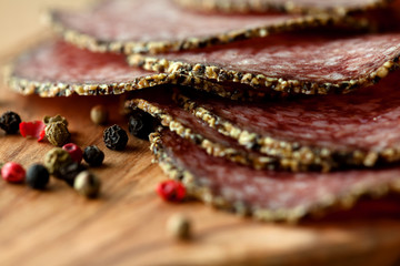 Salami with peppercorns