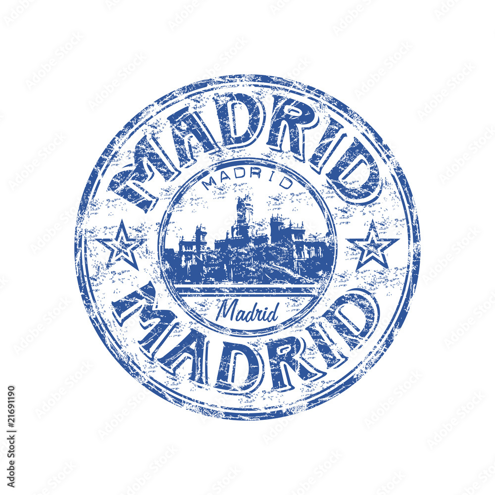 Wall mural madrid grunge rubber stamp