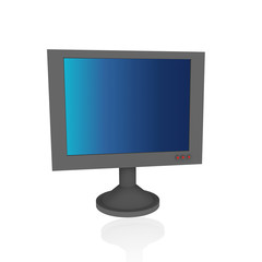 Monitor mit blauem Verlauf 3d