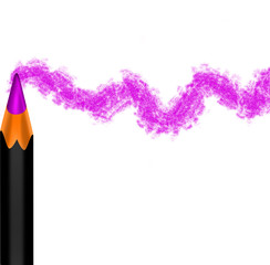 Small color pencil isolated over white square background