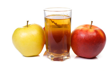 ripe apples and glass