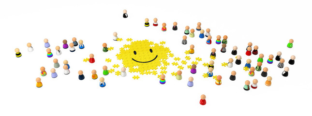 Cartoon Crowd, Smiley Jigsaw