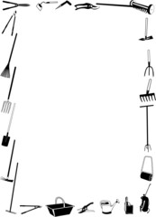 CADRE OUTILS DE JARDIN