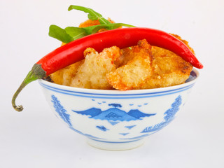 Baked shrimp in a bowl