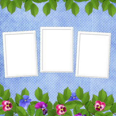 Card for the holiday  with flowers on the abstract background