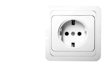 Electric plug connector isolated on white
