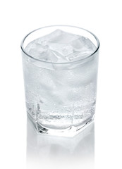 Water in a glass with ice