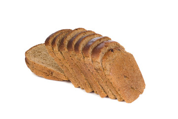 cut bread on white