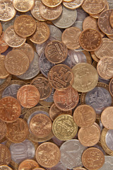 Background from coins of the different countries