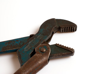 Old rusty plumber pliers
