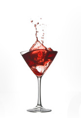 red cocktail drink splash