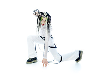 posing futuristic man