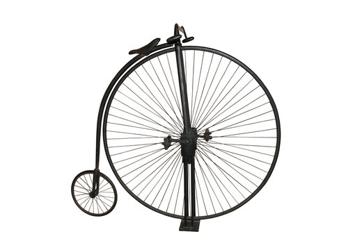 Photograph of genuine Penny Farthing, isolated on white