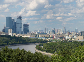 Fototapeta na wymiar Budowa Moskwa-City, Moskwa Skyscraper