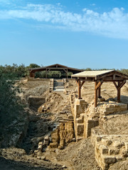 Fototapeta na wymiar Place where Jesus was baptized in Bethany, Jordan