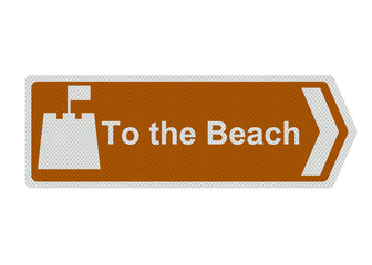 photo realistic 'to the beach' sign, isolated