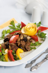 fillet meat with vegetables