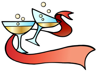 couple of wine illustration