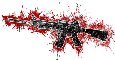 Assault Rifle with Blood Stains