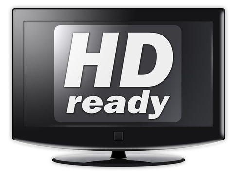 Flatscreen TV with "HD ready" wording on screen