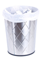 Trash bin isolated on white.