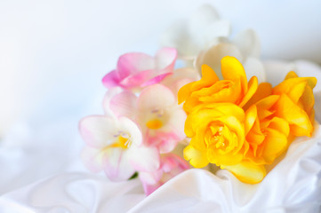 fresia on the wedding dress