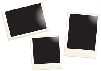 Vector illustration of three empty instant photos