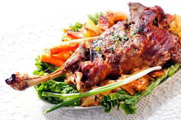 Roasted lamb shoulder