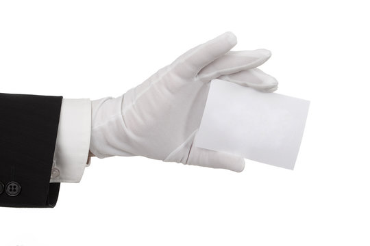 Verkaufshelfer Karte - Serie wei&szlig;e Handschuhe