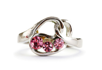 Jewellery ring isolated on the white background