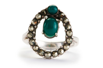 Jewellery ring isolated on the white background