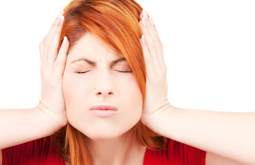 Fototapeta premium unhappy redhead woman