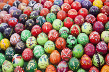Easter colorful eggs. Art background, Eastern Europe