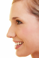 Blonde Frau im Profil