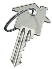 Home key with house silhouette (3d illustration)