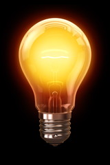 Light Bulb isolated on the black