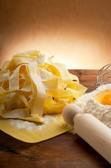 pappardelle pasta typical italian homemade egg pasta